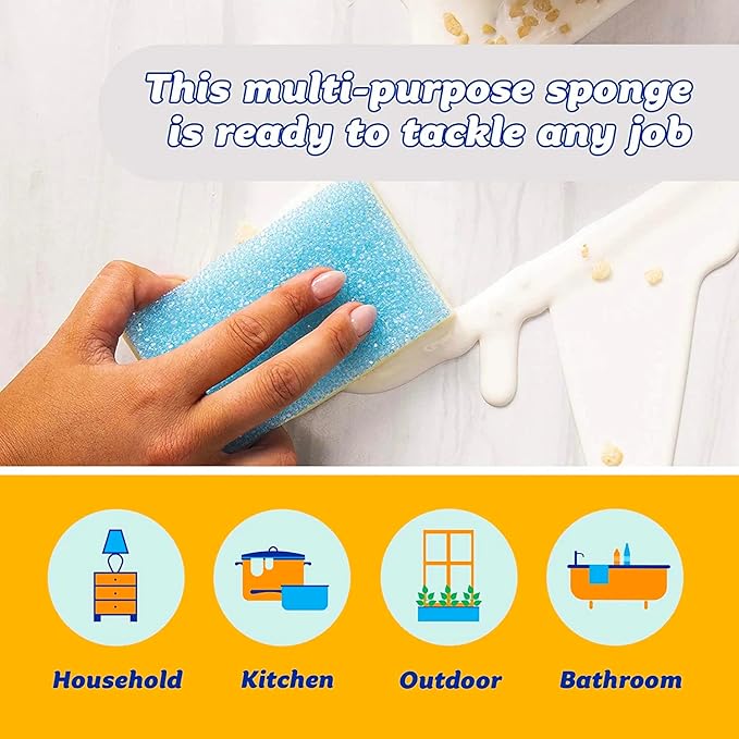 Scrub Daddy Sponge Daddy - Scratch-Free Multipurpose Kitchen & Dish Sponge - BPA Free & Made with Polymer Foam - Stain & Odor Resistant (4 Count)