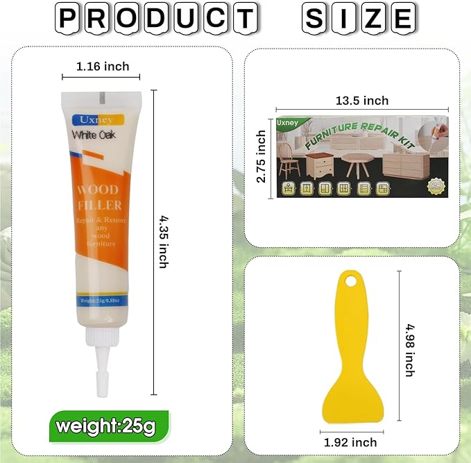 Wood Furniture Repair Kit,24 Colors Wood Fillers,Scratch Repair Covers & Removers for Repairing Scratches,Cracks,Dings and Holes in Cabinets, Cut Panels(White Series)