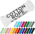 TECEUM Cotton Rope 3/16” (5 mm) – 200 FT – Strong All-Purpose Braided Rope – Natural Cotton – for Crafting, Сamping, Clothes Line, DIY, Indoor & Outdoor Use – White