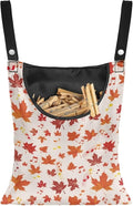 Maple Leaf Clothespin Organizer Bag for Outdoor Portable Clothespin Storage Clothespin Bag with Large Opening Waterproof Laundry Clothespin Bag Clothespin Holder for Clothesline Outdoor