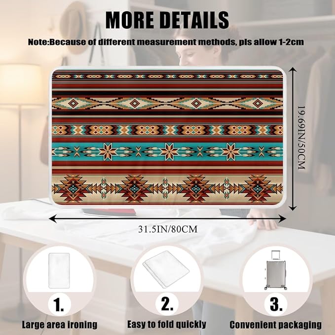 Aztec Ironing Mat Ironing Board Pad Heat Resistant, Portable, Quilting & Travel Blanket 32 x 16 Inch Aztec Print Small Ironing Mat for Table Top,Countertop,Etc