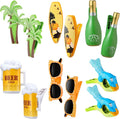 Honoson 12 Pcs Beach Towel Clips Beach Chairs Clips Plastic Swimming Pool Towel Holders Jumbo Size Funny Clothespins for Patio Holiday Pool Blanket Decoration (Stylish)
