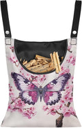 2 Pcs Clothes Pin Hanging Bag, Butterfly Clothes Pins Bag Holder Outdoor 4.Stylish Clothespin Bag with Hanging Rope for Clothes Pin and Clothespin