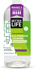 Better Life All Purpose Cleaner Concentrate- Multipurpose Home and Kitchen Cleaner for Glass, Countertops, Appliances, Upholstery & More - 32oz Clary Sage & Citrus Concentrate