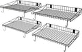 4 Pack Garage Wall Shelf, Garage Wall Mounted Shelving, Heavy Duty Floating Shelves With 8 Hooks, Loads 180 LBS Black Wall Shelves Mesh Storage Rack for Office, Basement, Wall Cabinet and Kitchen