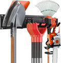 Tool Rack Kits, Garage Wall Organization Hanger with 1 Mop Hook and two 8-inch Multi-Purpose Hooks, Garden Yard Shovels Rakes for String Hedge Trimmer Brooms Hoses Folding Chairs ladders, and More