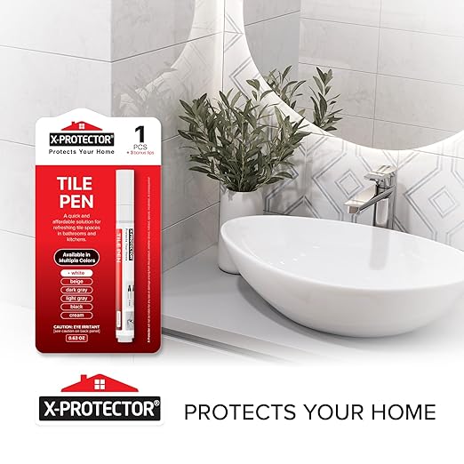 X-Protector Water Based Grout Marker - 1 PC with 4 Tips, White