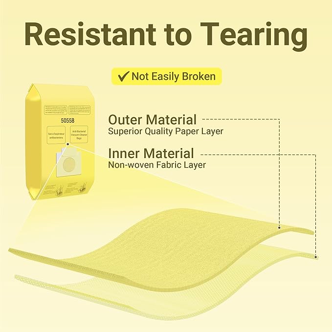 50558 Vacuum Cleaner Bags Replacement for Kenmore Canister Type C/Q 5055, 50555, 50557, 50558 and Pana·sonic Type C-5, C-18, 200 Series, 400 Series, 600 Series, 800 Seires Vacuum - 30 Pack