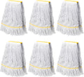 KeFanta 6 Pack Heavy Duty Commercial Mop Head Replacement,Wet Industrial Cotton Looped End String Mops Refill for Floor Cleaning,Yellow