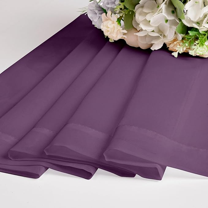 Chyhomenyc Plum Sheer Curtains, 84 inches Long 2 Panels Set, Rod Pocket Voile Drapes for Living Room Bedroom, 2PCS, Each 42 W x 84 L