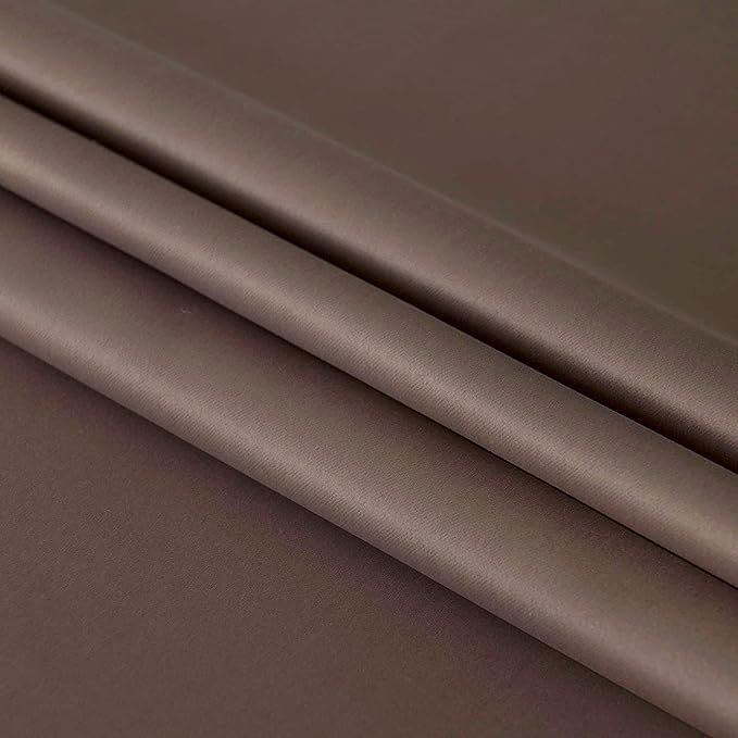 DWCN French Door Curtains – Rod Pocket Thermal Blackout Curtain for Doors with Glass Window, Kitchen and Patio Doors for Privacy, 36 X 72 Inches Long, 1 Curtain Panel with Tieback,Khaki