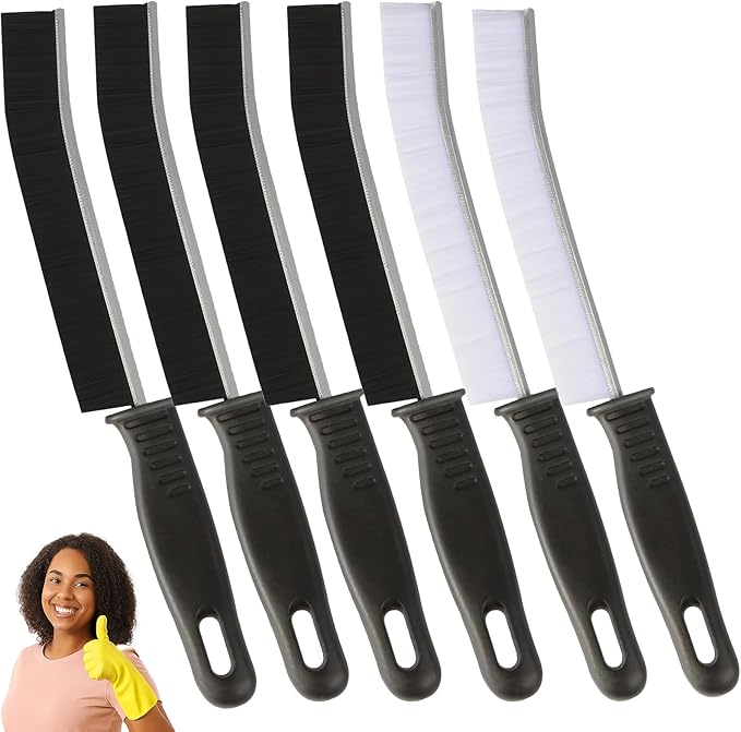 Crevice Cleaning Brush Set, 6 Pack Gap Cleaning Brushes for Bathroom, Kitchen, Window Track, Hard Bristle Grout Cleaner Tool for Deep Crevice and Narrow Space Cleaning