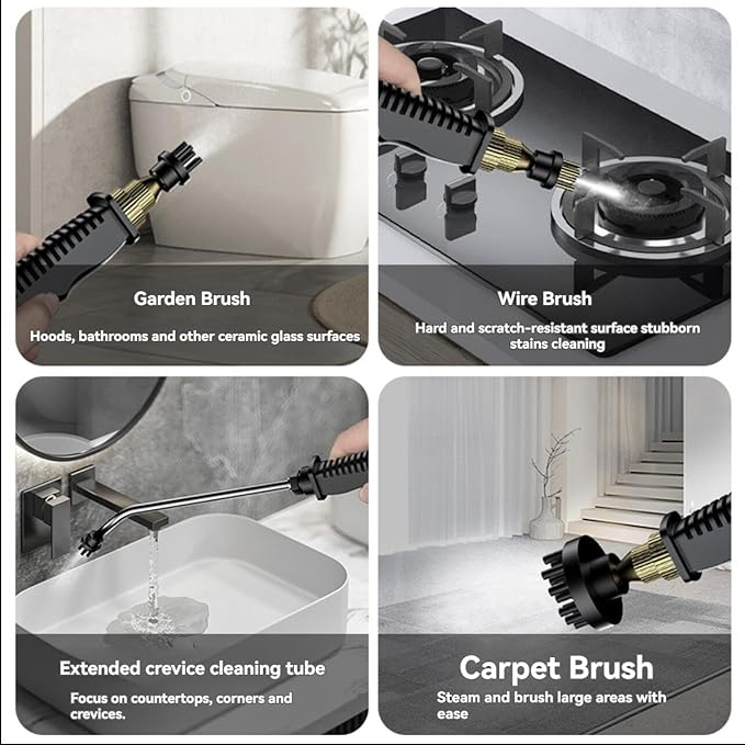 Handheld Steam Cleaner, 2500W Portable Steamer For Cleaning Car Detailing and Grout, 15s Heat-Up, 1.5L Tank Pressurized Steam Cleaner for Home Use & all Surfaces