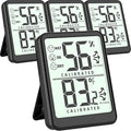 4-Pack Room Thermometer Indoor Hygrometer, Small Digital Temperature and Humidity Monitor Sensor, Temperature Humidity Gauge Meter for Home Baby Room, Plants, Pets - AAA Battery Included