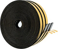 High Density Foam Weather Stripping Door Seal Strip Insulation Tape Roll for Insulating Door Frame, Window, Air Conditioner | Self Adhesive Sealing Weatherstrip (Black, 1/4 in 1/8 in 50 Ft)