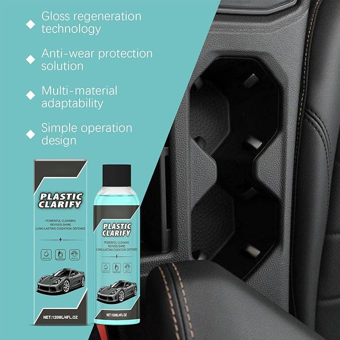 Plastic Clarify for Cars, Plastic Restorer for Cars Exterior, Multifuncional Interior Cleaner for Waterless Car, Detailing Spray, Faded Plastics (3PCS)