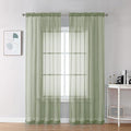 Chyhomenyc Sheer Sage Green Curtains 90 inches Long 2 Panels, Light Filtering Soft Airy Solid Elegant Voile Window Treatment Drapes for Bedroom Living Room Wedding Party Decor, 42 Wx90 L Inches
