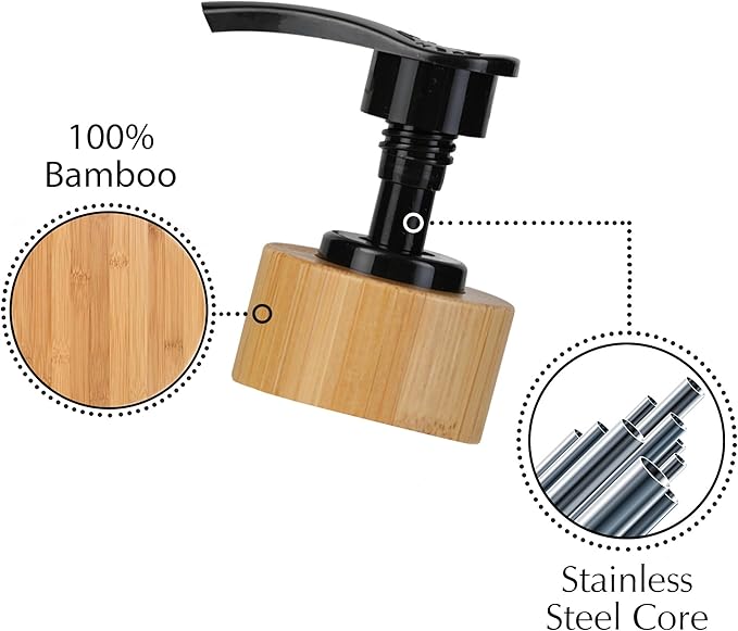 Emerson Glass Soap Dispenser Set - 16 Oz, 2-Pack with Pump and Labels for Kitchen and Bathroom