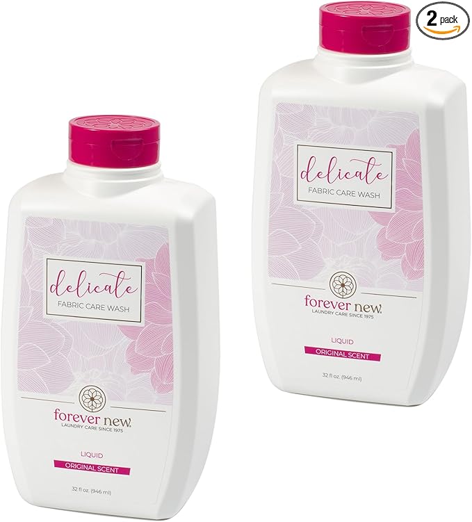 Forever New 32oz Liquid Original Scent Fabric Care Wash 2 Pack (64oz Total) Natural Laundry Detergent