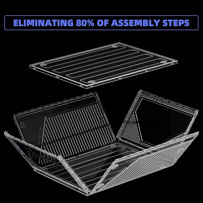 6 Pack Upgraded XX-Large Storage Organizer with Magnetic Door, New structure is more stable, Thicken & Sturdy Clear Stackable Interconnectable Shoe Box for Entryway, Closet, Under Bed
