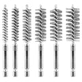 6Pieces Wire Brush Drill Bore Cleaning Brushes Set,with 1/4 Inch Hex Shank Stainless Steel Wire Twisted Brush for Rust, Cleaning Tubes (8/10/12/15/17/19MM) ﻿