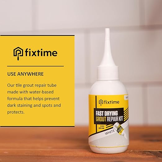 Tile Grout Repair Kit, White Grout Filler Tube 8 oz, Grout Repair Renews, Fast Drying Repait Kit, Grout Sealer for Floor Tile - Spatula Included (2xWhite)