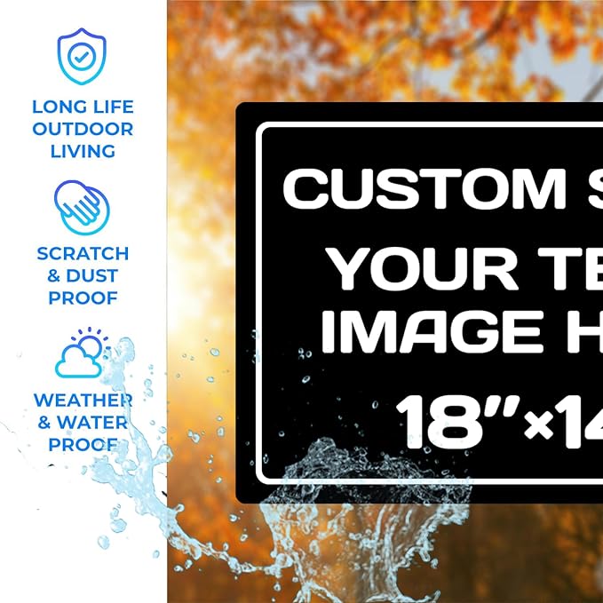 Custom Sign,Personalized Metal signs,Aluminum Weatherproof Metal Sign,Multiple Sizes Custom Personalized Text And picture Here,hazard sign,garden sign,custom door sign,Customised business signs(18*14 Inch)