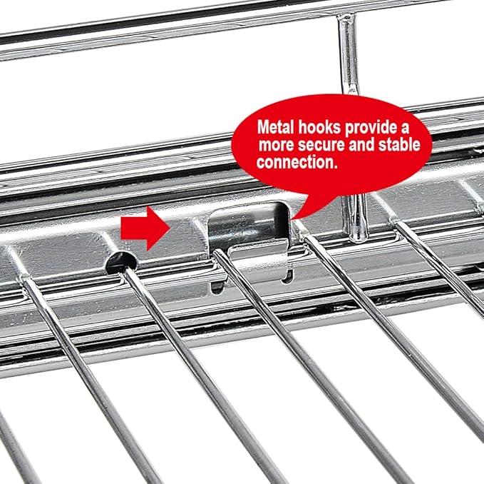 OCG 2 Tier Pull Out Cabinet Organizer (7.5" W x 21.5" D), Pull Out Drawers for Kitchen Cabinets, Pull Out Shelves for Base Cabinet Organization in Kitchen Bathroom Pantry, Chrome Finish
