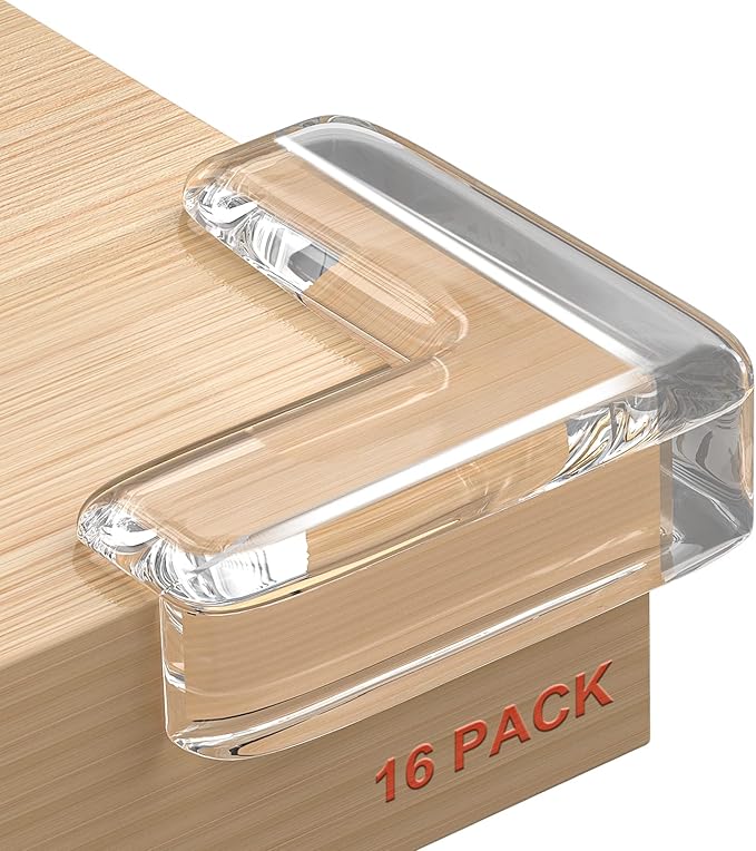 HOMREALM Baby Proofing 16 Pack Corner Protector Baby Corner Guards Furniture Corner & Edge Safety Bumpers Clear Baby Proofing Bumper Cushion for Table Furniture Sharp Corners