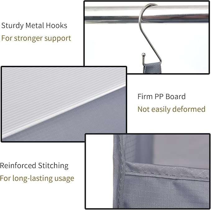 GRANNY SAYS 4-Shelf Hanging Organizer, Closet Hanging Shelves, Closet Hanging Storage Organizers, Organization for Bedroom, Living Room, Baby Nursery, Camper Accessories, Gray, 1-Pack