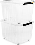 Citylife 82 QT Clear Plastic Storage Bins with Lids Stackable and Nestable Storage Boxes with Lids Large Plastic Storage Containers for Garage, Closet, Kitchen, 2 Packs