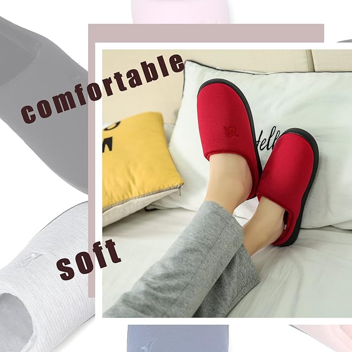 Memory Foam Slippers for Women's and Men's Casual House Shoes