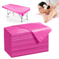 100 Pack Disposable Bed Sheets – 31.5 x 71 in Waterproof Non-woven Sheets for Massage, Spa, Tattoo & Salon Tables (Pink)
