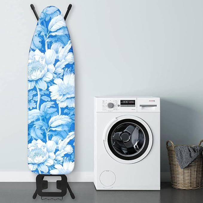 Ironing Board Cover and Pad 15x54 Inch Standard Ironing Board Cover with Elastic Edge and Hook and Loop Fasteners Scorch and Stain Resistant Cotton Ironing Covers