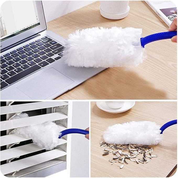 360 Degree Dusters Multi Surface Duster Refills Kit Extender Handle (1 Long Handle to + 1 Short Handle + 12 Duster Refills)