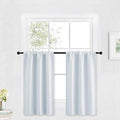 RYB HOME Half Window Curtains for Kids Nursery, Privacy Room Darkening Curtain Tiers for Window Heavyt Duty Short Drapes for Bathroom Basement Studio, Width 29 x Length 30 inches, Greyish White