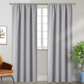 BGment Light Grey Blackout Curtains 90 Inches Length - Rod Pocket Room Darkening Window Drapes for Bedroom Living Room Office, 2 Panels, 52 x 90 Inch