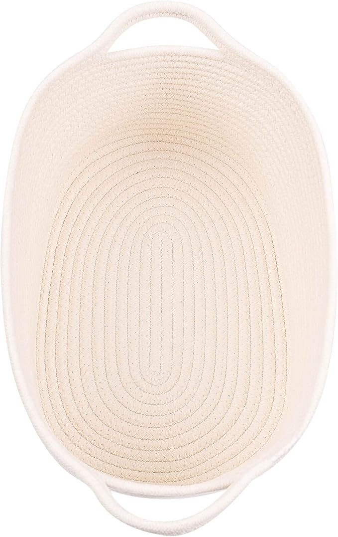 Medium and Large Woven Basket//With Handle, Used for Toys and Fabric Storage Basket used for Storing xl Storage Box, Decorative Storage Box Room 2pack (13L*9W*7H White, L13×W9×H7)