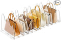 Bag & Purse Organizer for Closet, 2 Pack Adjustable Clear Handbag Storage Holder, Acrylic Shelf Dividers for Closet Organizers and Storage - Keep Carteras & Pocketbook Upright