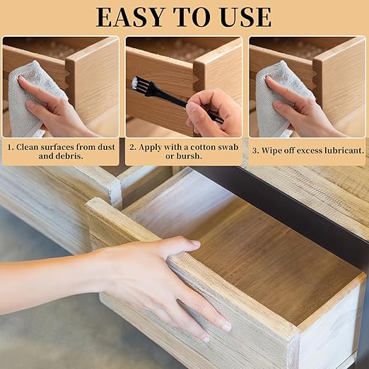 Wood Drawer Wax Lubricant Paste Door-Ease Lubricant Wear-Resistant Eliminate Sticking Noise Loosen Drawer Slide Grease for Wood Furniture, Window Track, Sliding Glass Doors, Hinges, 1 oz 1-Pack