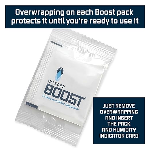 Integra Boost - 72% RH Level - 67 Gram Size - Two-Way Humidity Control Pack - Incl. Replacement Indicator Cards - Food Storage & Herbs Moisture Balancer For Up to 1 LB (Pack of 12)