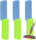 16.5 inch Microfiber Mop Pads for Rubbermaid Reveal Spray Mop and Any 16.5" Flat Mop - 6 Pack 13''-15'' Spray Mop Pad Reusable Washable Replacement Refills - Blue & Green