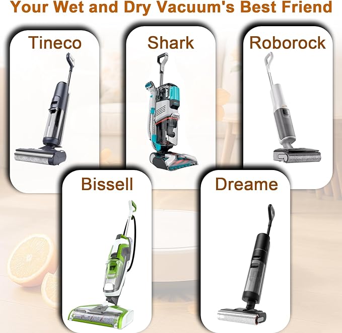 Concentrate Floor Cleaner Solution for Robot Vacuums, Wet Dry Vacuum Cleaner and Steam Mops Compatible with Tineco, Bissell, Dreame, Roborock etc, 29.76 fl oz Makes 46.5 Gallon Solution (Orange)