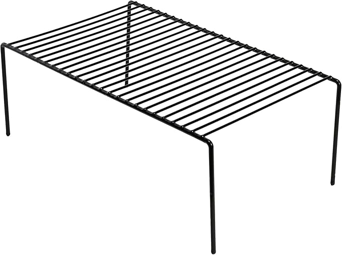iPEGTOP 4-Pack 15.7 x 9.4 Inch Rustproof Metal Wire Kitchen Storage Shelves – Organizer for Freezer, Fridge, Pantry & Countertop – Spice, Utensils Rack – Black