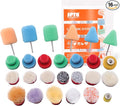 Mini Buffing Polishing Pads, 32Pcs Mini Detail Polisher Pads Use On Rotary Tools,Cordless Electric Drill, Polisher Tool for Tight Area Detailing Polishing Waxing and Sealing Glaze -HTDEPMIXUS