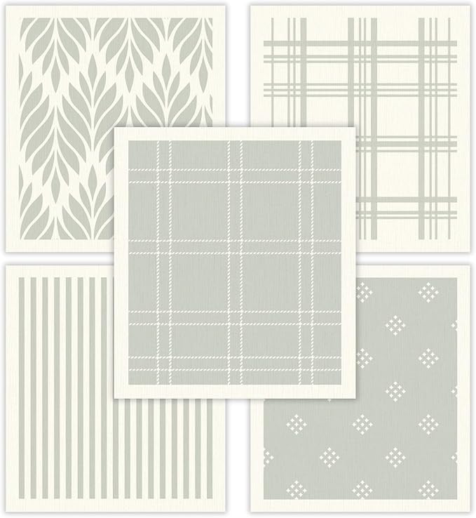 HALL & PERRY Swedish Dishcloths for Kitchen, 5-Pack, Reusable Cellulose Sponge Cloths for Kitchen & Cleaning – Eco-Friendly, Ultra-Absorbent, Quick-Drying (Sage Green)