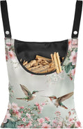 Hummingbird Clothespin Bags with Hanging Rope Space-Saving Clothespin Storage Organizer Waterproof Clothes Pin Holder for Clothesline Outdoor Rotatable Clothespin Storage Bag