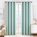 PONY DANCE Aqua Blackout Curtains 80 inch Long 2 Panels Set, Thermal Insulated Solid Grommet Closet Curtains for Bedroom Closet Door, Temporary Doorway Cover Room Divider Drapes, W 55" x L 80"