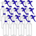 Eccliy 12 Pcs 16 Oz Plastic Spray Bottle, Adjustable Empty Reusable Sprayer for Cleaning, Planting, Water, Bathroom and Kitchen, BBQ, Commercial and Residential(Blue,Clear)