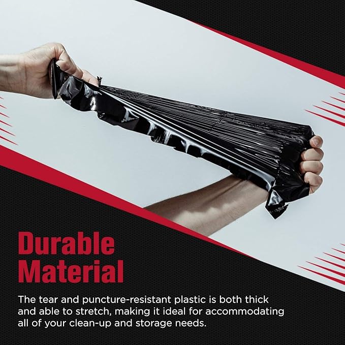 95-96 Gallon Trash Bags Heavy Duty (25 Bags w/Ties Value pack) Extra Large Trash Bags, 90 Gallon, 95 Gallon, 96 Gallon, 100 Gallon